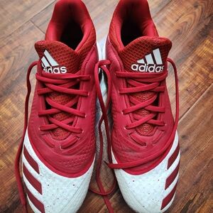 Adidas  Red and White Bounce ICON V baseball Cleats